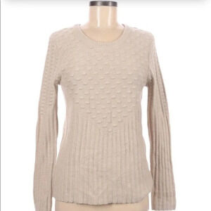 41 Hawthorn medium tan cable knit sweater